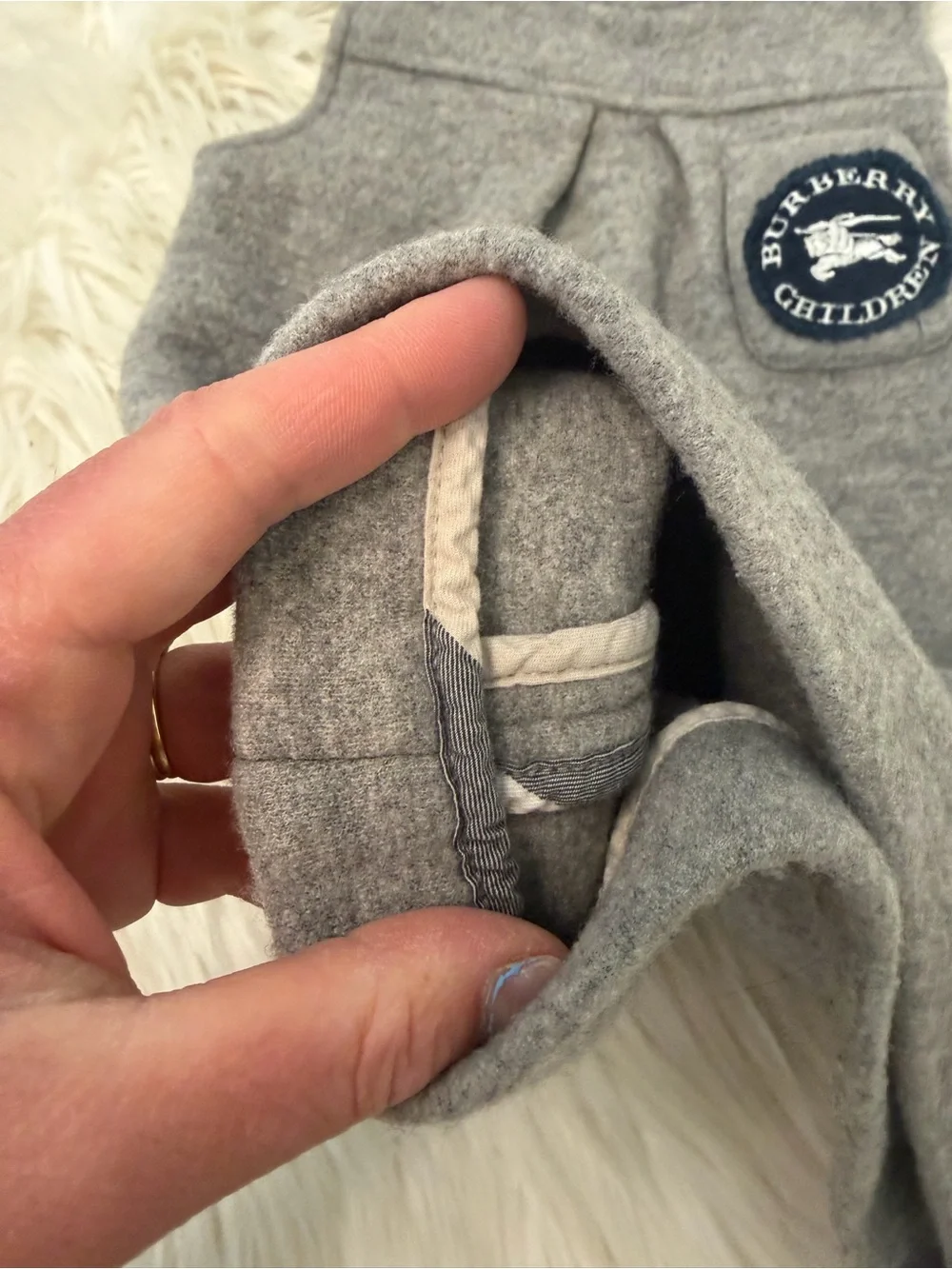 Burberry Gray Pinafore 100% Wool Jumper Dress Size 4